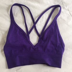 Purple lululemon v-neck sports bra size 4